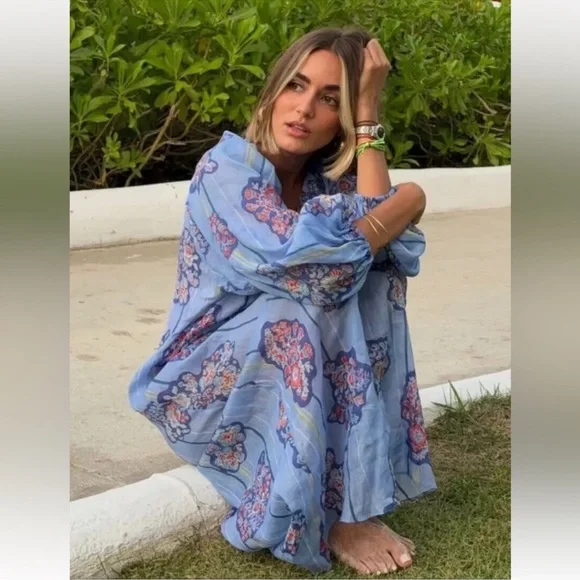 ZARA PRINTED 100% RAMIE TUNIC DRESS - Picture 11 of 16